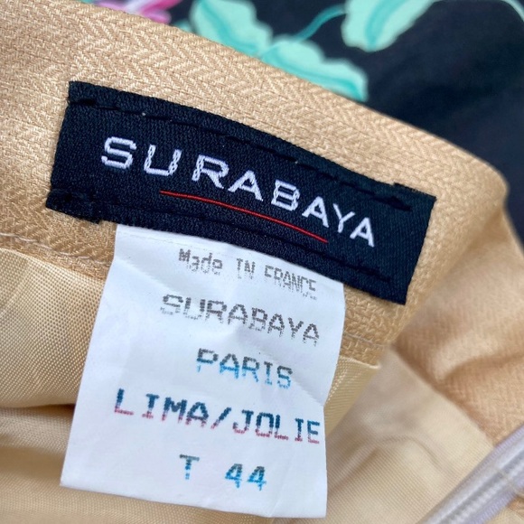 Surabaya Paris vintage golden polyester skirt suit size 12 - Picture 7 of 11